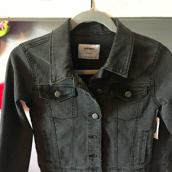 girls black denim jacket